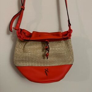 Vera Wang Red and Tan Crossbody Bag